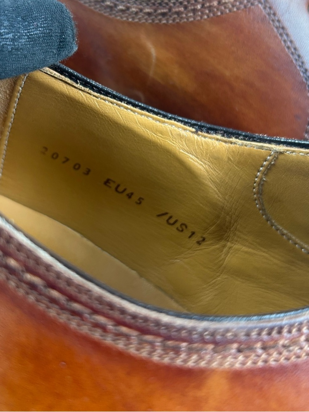 Magnanni Andros Brown Leather Lace-Up Derby Loafers Menโs Size 12 $625 - Picture 7 of 11